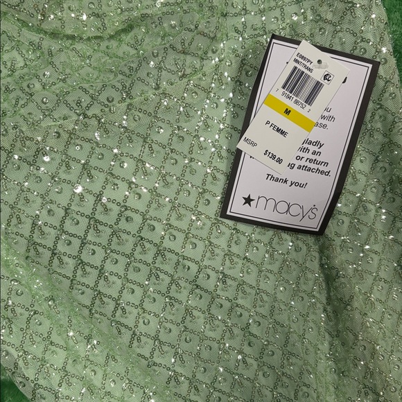 NWT!! B. Darlin Elegant Mint Green Lace-Back Maxi Dress - Picture 7 of 9